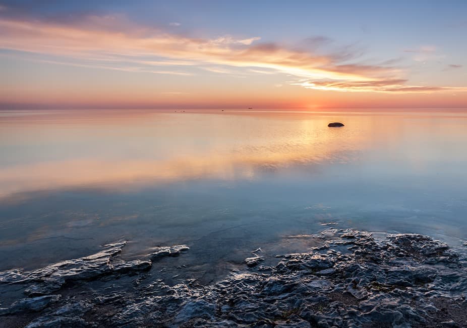 Sunset over the sea on Gotland