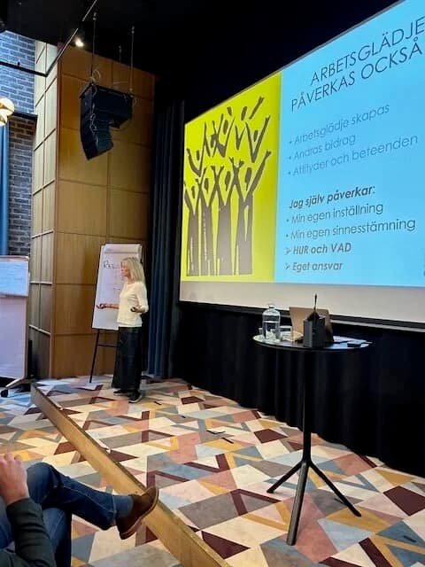 Karin Otterbjörk speaking on stage